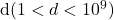 \mathrm{d}(1<d<10^9)