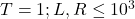 T=1 ; L, R \leq 10^3