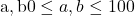 \mathrm{a}, \mathrm{b}  0 \leq a, b \leq 100