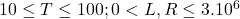 10 \leq T \leq 100 ; 0<L, R \leq 3.10^6